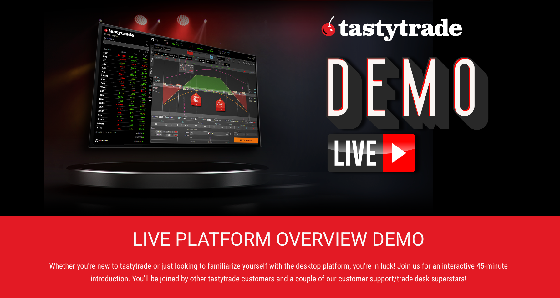 Sign Up for Live tastytrade Platform Demos