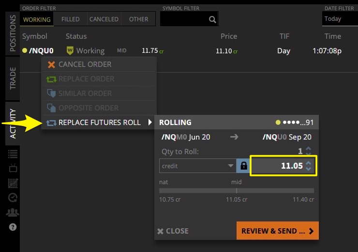 How to roll a futures contract