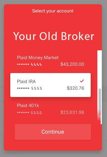 Online Account Transfer (Plaid ACATS)